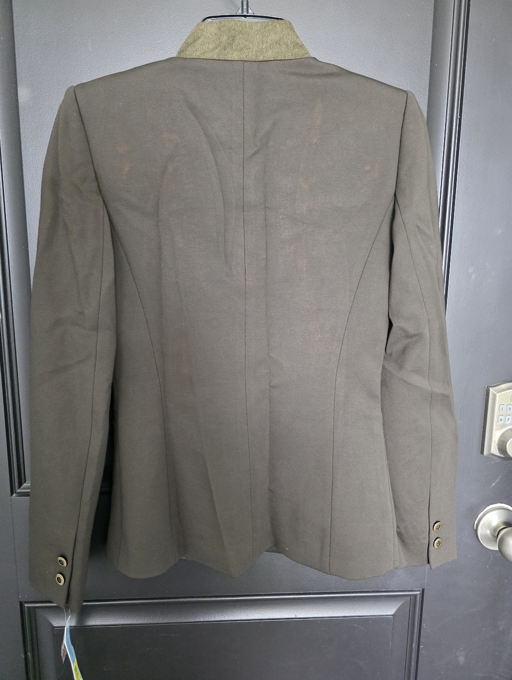 Antonio Melani Blazer Womens Size 0 Brown Olive Trim Tailored Jacket Career Chic - Picture 9 of 11